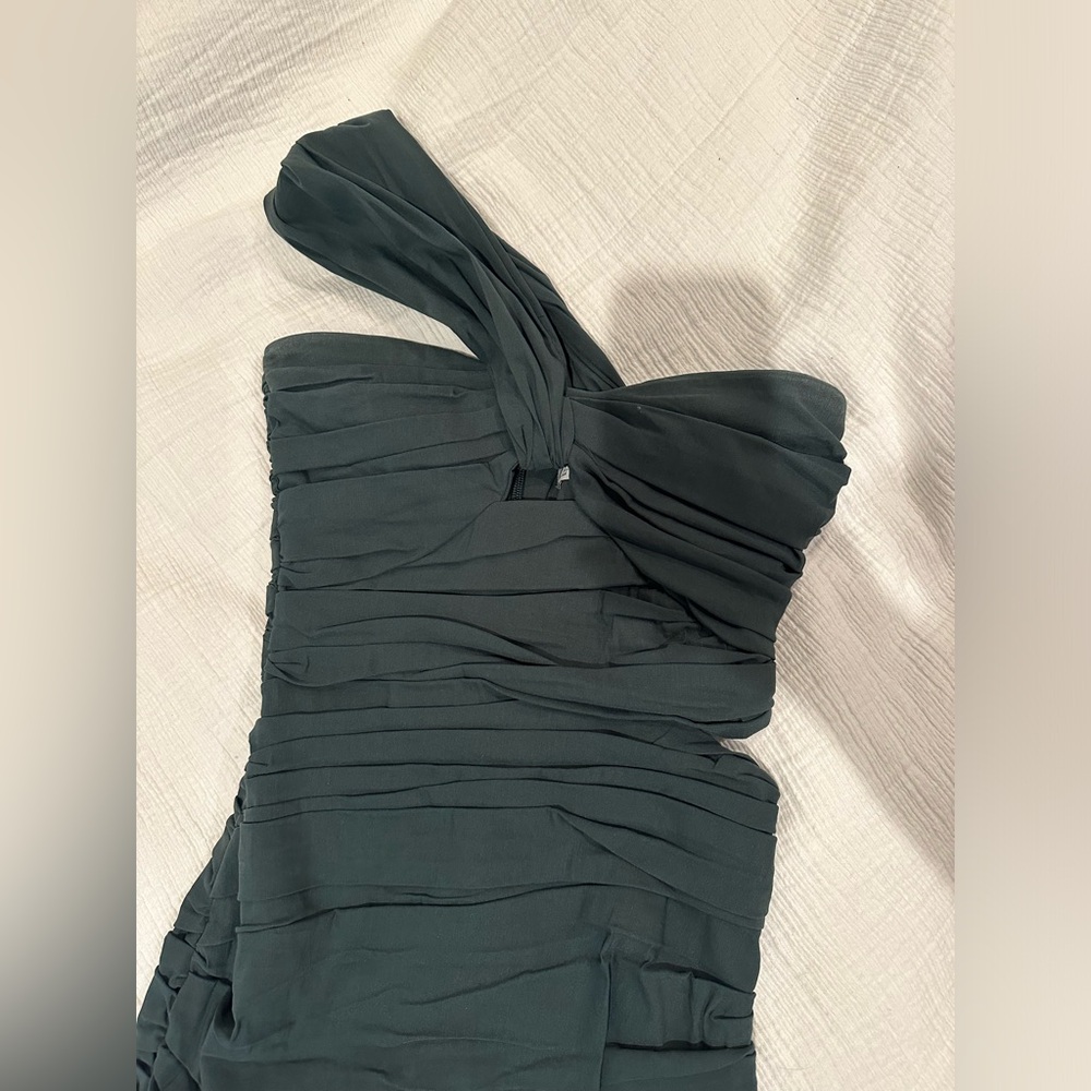 ZARA GREEN ONE SHOULDER BODYCON DRESS